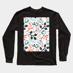 Floral Background Pattern Long Sleeve T-Shirt